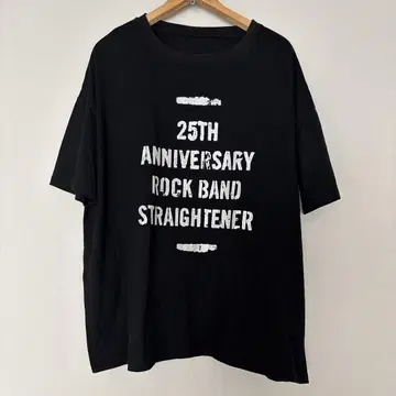 스트레이트너 25주년 기념 티셔츠 M 블랙 STRAIGHTENER