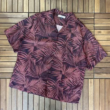 새상품급 Tommy Bahama 실크 100 오픈 카라 반팔 셔츠