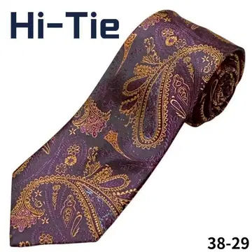 Hi-Tie 넥타이 페이즐리 올 패턴 화려한 럭셔리 세련된 퍼플 보라색