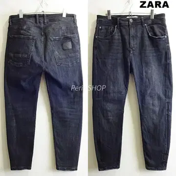 ZARA MAN 하이 라이즈 스키니 테이퍼드 W83cm 강 스트레치 블랙