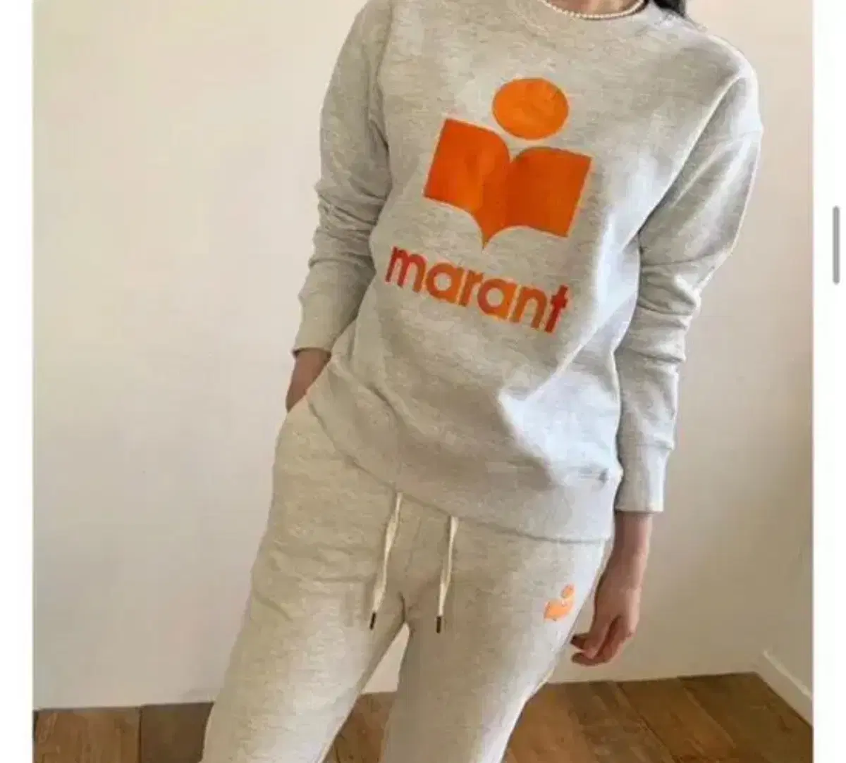 Imported Luxury Marant st Velvet Oatmeal Slim Fit Sweatshirt