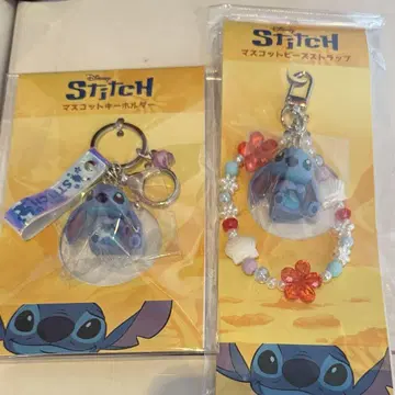 영화 실사 릴로 & 스티치 마스코트 비즈 스트랩 마스코트 키링 2종