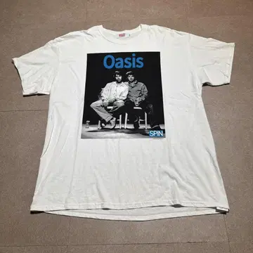 Spin Oasis 오아시스 반팔 티셔츠 화이트 화이트 밴딩 XL