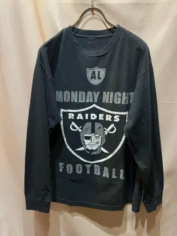 RAIDERS 긴팔 티셔츠 구제 의류 NFL 미식축구 프린트 롱T