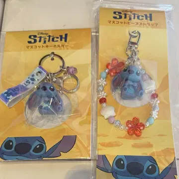 영화 실사 릴로 & 스티치 마스코트 비즈 스트랩 마스코트 키링 2종