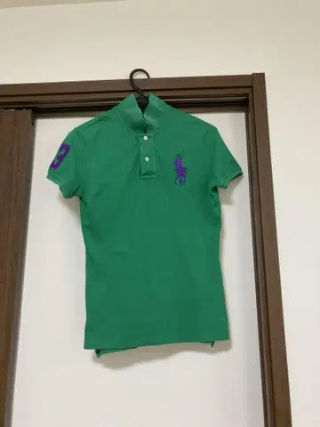 랄프 로렌 그린 피케 셔츠 보라색 자수 3