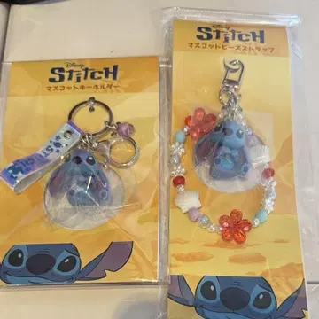 영화 실사 릴로 & 스티치 마스코트 비즈 스트랩 마스코트 키링 2종