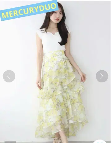 머큐리 듀오 플라워 티어드 스커트
