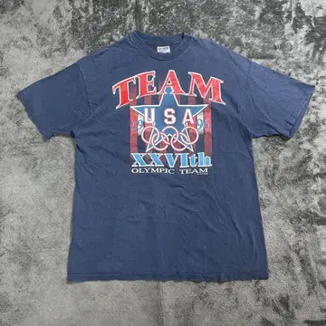 90s Hanes 티셔츠 싱글 스티치 올림픽 팀 USA제