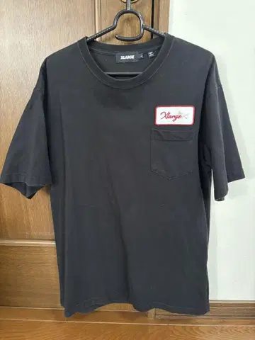 XLARGE 블랙 티셔츠 L 사이즈 자수 백 프린트