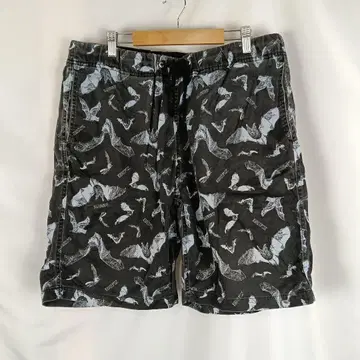 X-LARGE 하프 팬츠 박쥐 숯 블랙 W36 B3104