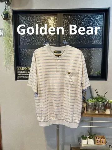 택 포함 새상품! Golden Bear 보더 반팔 셔츠 L 사이즈 레어