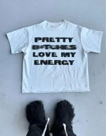 새상품 opium y2k T-shirt 펑크 화이트 T 프린트 스트리트