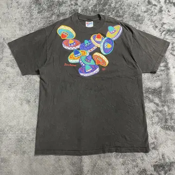 90s Hanes 티셔츠 멕시칸 싱글 스티치 페이드감