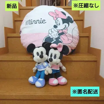 새상품 미키 & 미니 쵸모사 데코코레 페어 봉제 인형 쿠션 2개