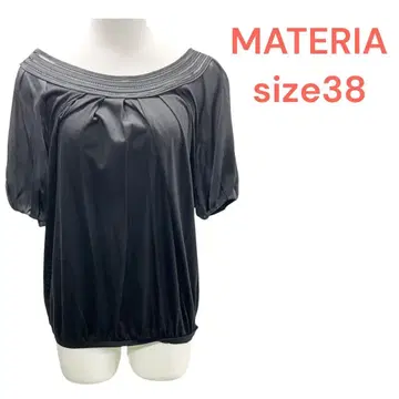 마테리아 넥 메쉬 블랙 블랙 티셔츠 여성용 size38