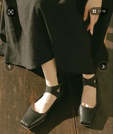 ETRE TOKYO/스퀘어토 스트랩 발레 슈즈