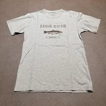 Eddie Bauer 반팔 티셔츠 그레이 애니멀 동물 물고기 XS