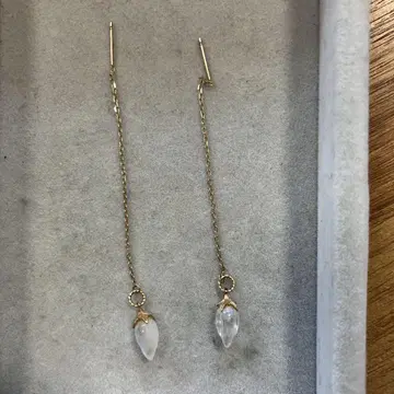 agate k10 화이트 래브라도 라이트 귀걸이