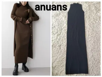 anuans 아누아스 아메스 스트레이트 니트 원피스 블랙