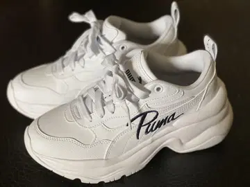 컨디션 최상 Puma 시리아 웨지 23.5 화이트 스니커즈 통굽