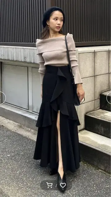 rienda 리엔다 프릴 슬릿 하이 웨스트 스커트 숏 팬츠