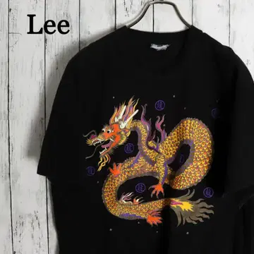 90s-00s LEE Lee 드래곤 일본풍 패턴 빈티지 프린트 티셔츠