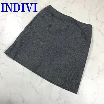 INDIVI 인디비 플레어 스커트 그레이 울 42 C3782