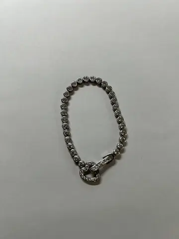 실버 하트형 클로징 팔찌 15.5cm