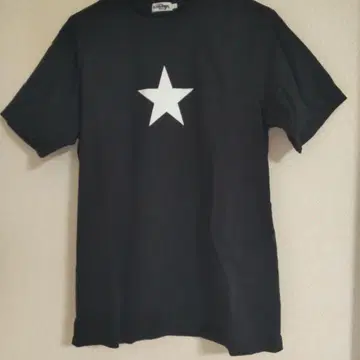 E-YAZAWA 블랙 별 프린트 티셔츠 XL