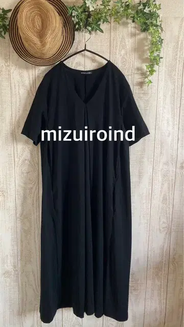 미즈이로 인드 mizuiroind 심플 원피스 블랙 면 소재