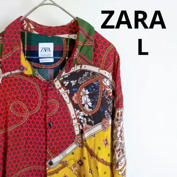 ZARA 자라 스카프 패턴 멀티 컬러 릴랙스 핏 드레이프감 빅 L