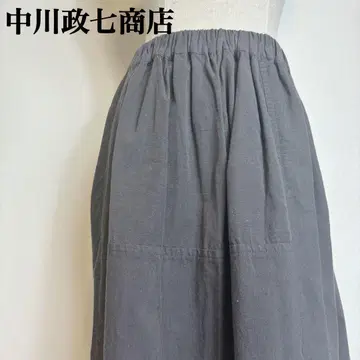 나카가와 마사시치 상점 롱 스커트 플레어 포켓 허리밴딩 캐주얼