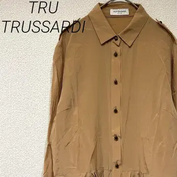 TRU TRUSSARDI 셔츠 긴팔 실크 100% 심플 얇은 소재 겉옷