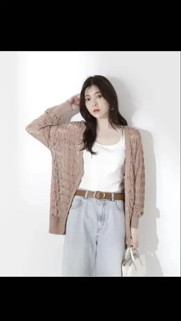 프로포션 바디 드레싱 아일렛 니트 가디건