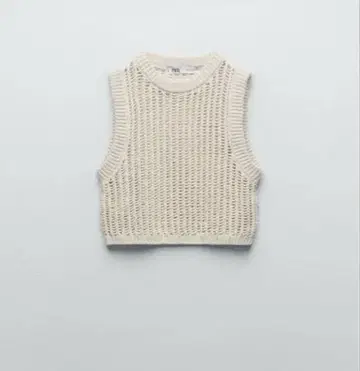 크롭 오픈 니트 탑 아이보리