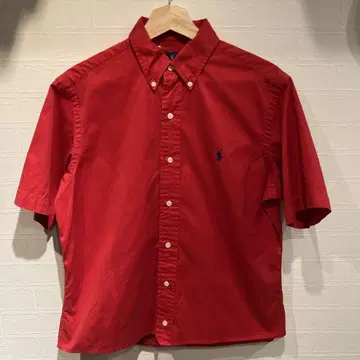 90s 랄프 로렌 클래식 핏 반팔 셔츠 사이즈 S 레드