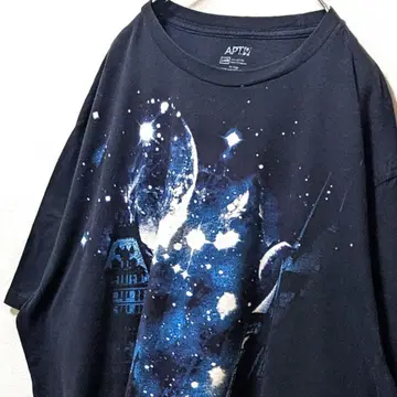 Aptnine 빅 로고 티셔츠 블랙 검정 3XL 구제 의류