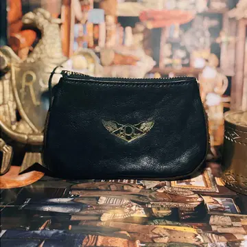 RRL 가죽 캔버스 코인 케이스
