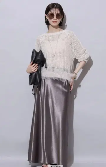 아르페쥬 스토리 새틴 스커트 새상품