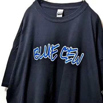 길단 블루 크루 레드 워터 로고 티셔츠 블랙 검정 2XL 구제 의류