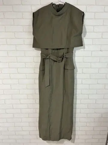 &gaime 카키 롱 원피스 벨트 포함 프리 사이즈