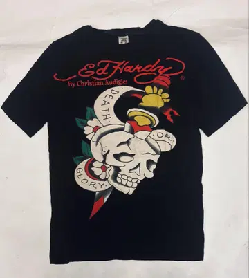 Ed Hardy 에드 하디 티셔츠 M 사이즈 미착용 반팔 자택 보관 블랙