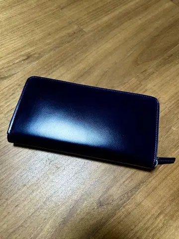 BARNEYS NEWYORK 남성용 코도반 지퍼 락 장지갑 NAVY