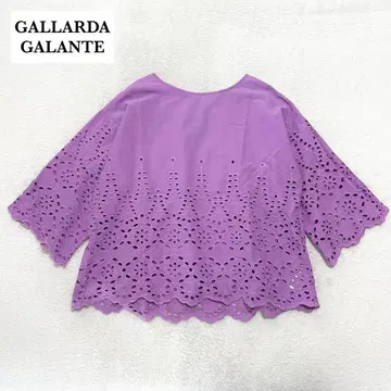 GALLARDAGALANTE 컷 레이스 자수 블라우스 F 퍼플