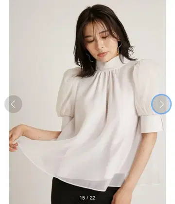 SNIDEL Sustainable 오간 시스루 블라우스
