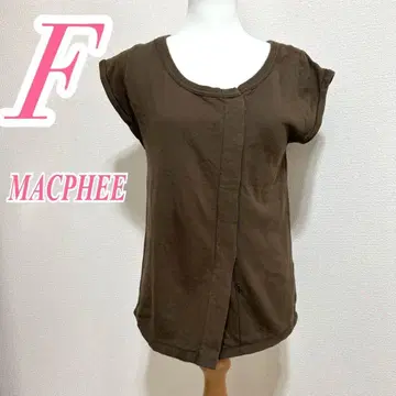 MACPHEE 브라운 티셔츠 반팔 크루넥 맨투맨 캐주얼