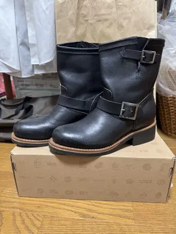 여성용 블랙 엔지니어 부츠 버클 포함 사이즈 36 23cm