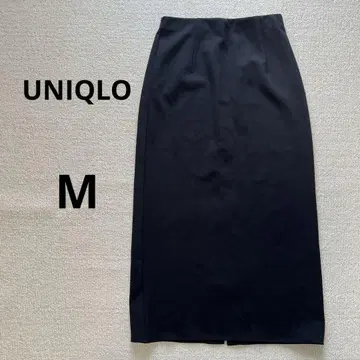 유니클로 블랙 타이트 스커트 롱 기장 허리밴딩 슬릿