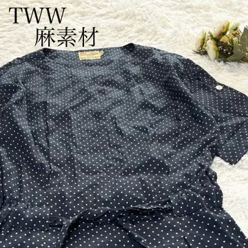 TWW 트래디셔널 웨더웨어 린넨 도트 무늬 반팔 원피스 S 사이즈